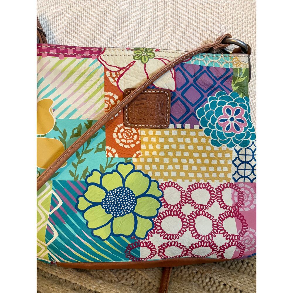 Fossil Multicolor Floral Patchwork Crossbody Bag … - image 2